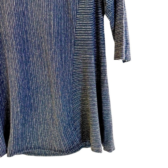J. Jill blue striped Lagenlook hemp and organic cotton tunic top Large - Picture 8 of 12